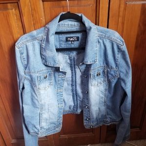 Rue21 Cropped Denim Jacket, Large